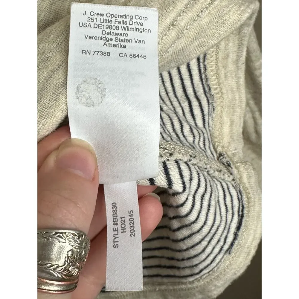 J. Crew Knit Goods Beige Tan Long Sleeve Quarter Zip Pullover Sweatshirt Size M